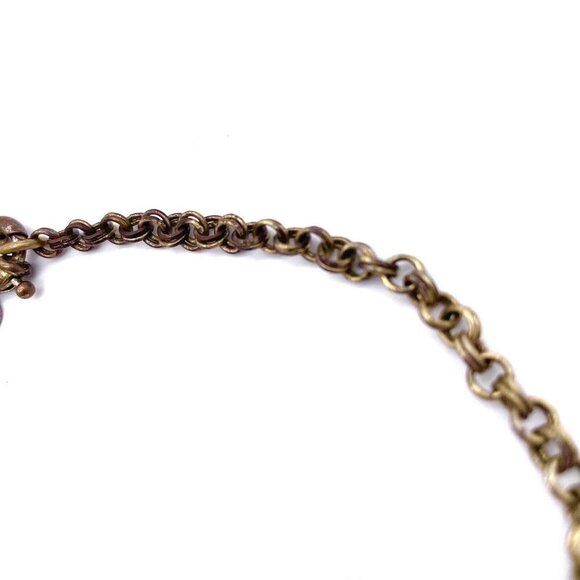 J.crew Rhinestone Necklace Gold Tone Round Link Chain Spring Ring Closure - Picture 4 of 4
